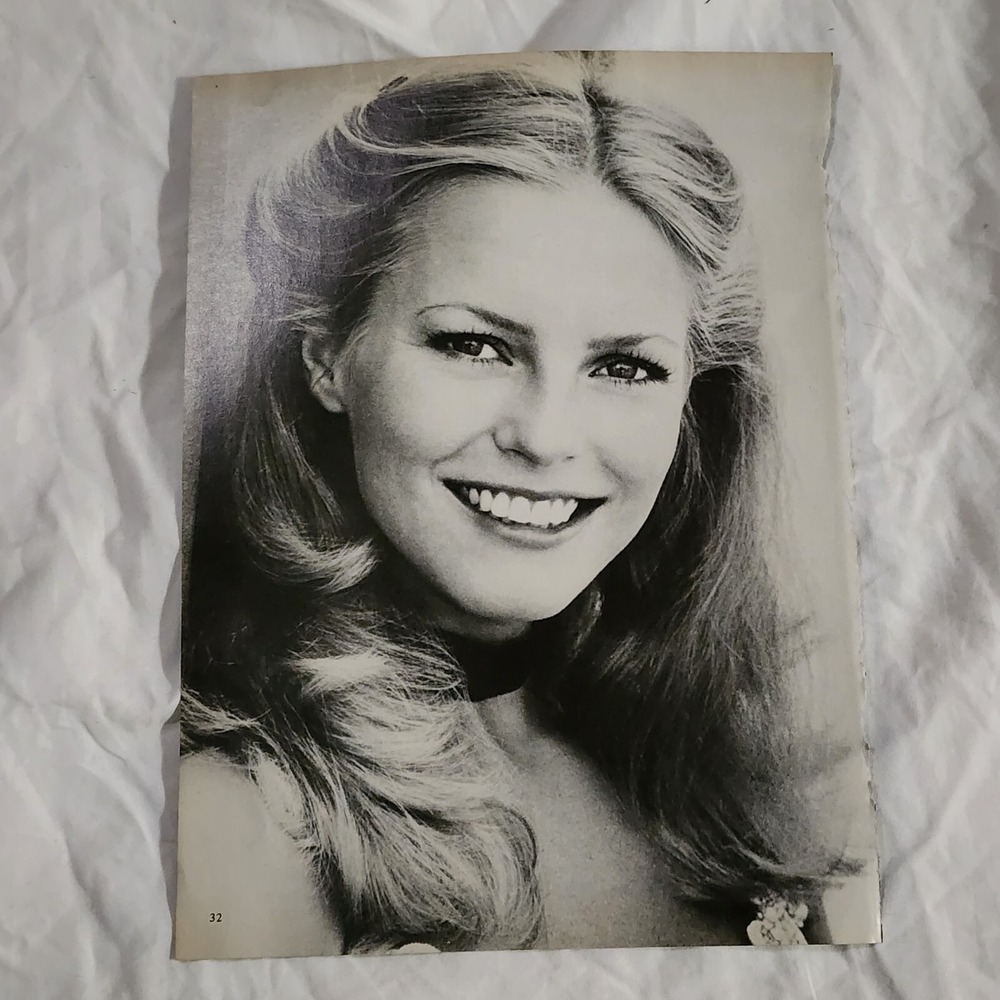 Cheryl Ladd Charlie's Angels B&W headshot vintage pinup clipping 1970s 8x10